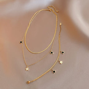 Conjunto Colar e Pulseira com Pingente Estrela