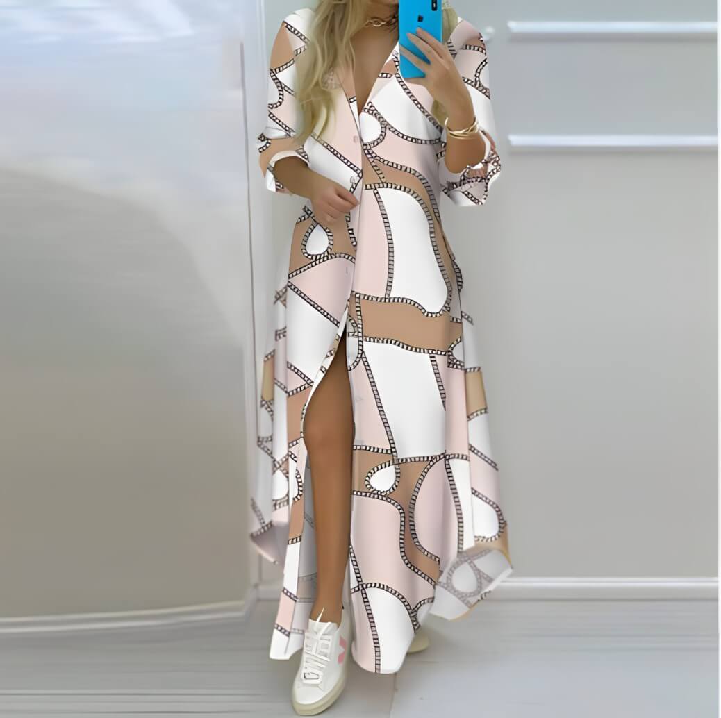 Vestido Mídi com Abotoamento Belle