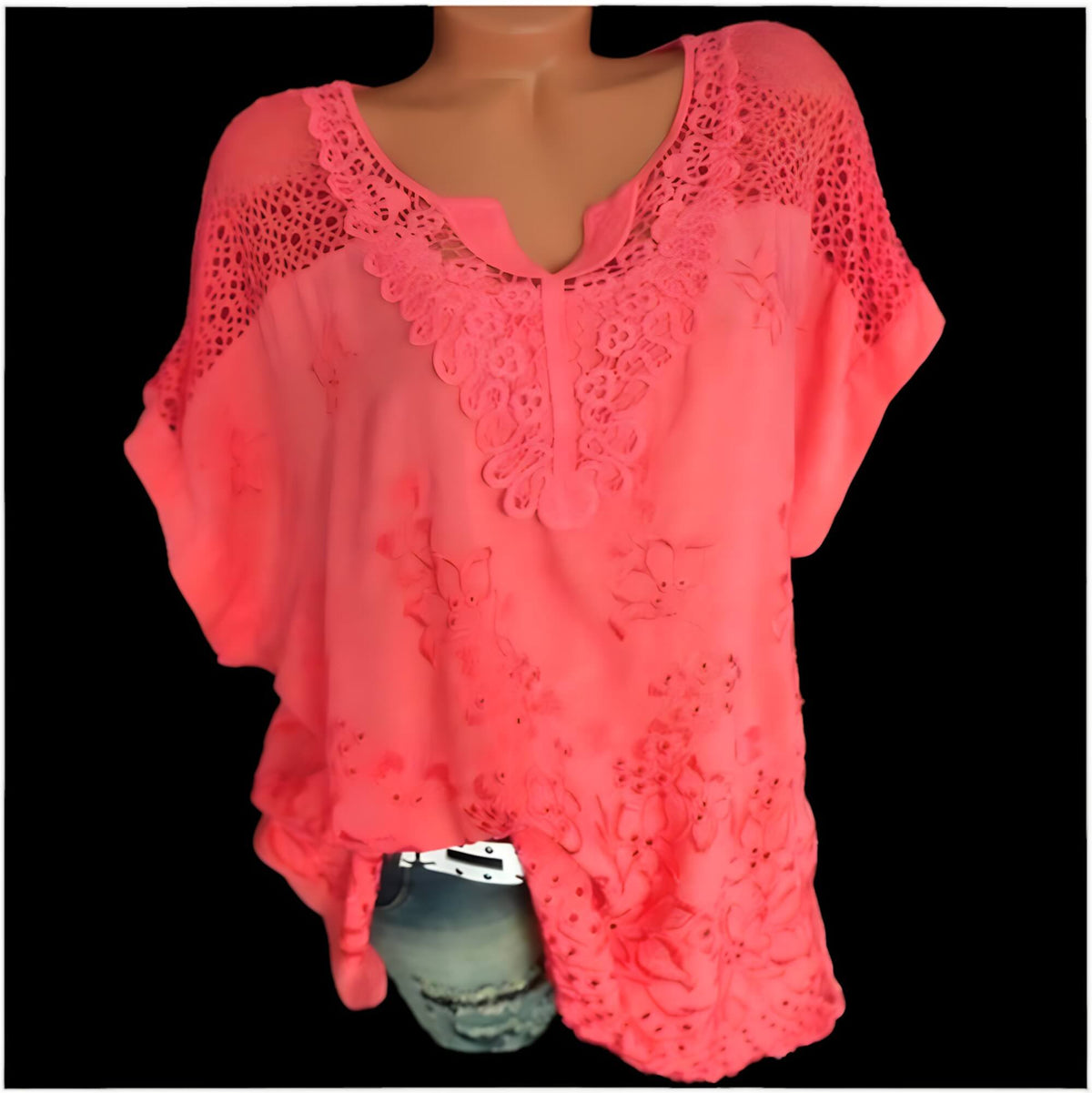 Blusa de Casimira com Detalhes em Renda Lantana